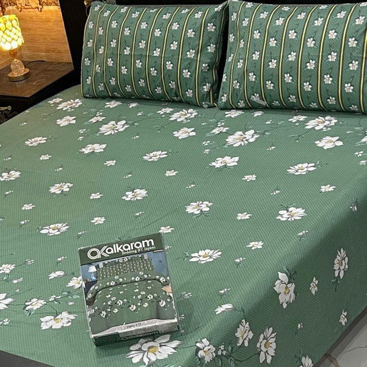 King Size Cotton 3PC Bedsheet